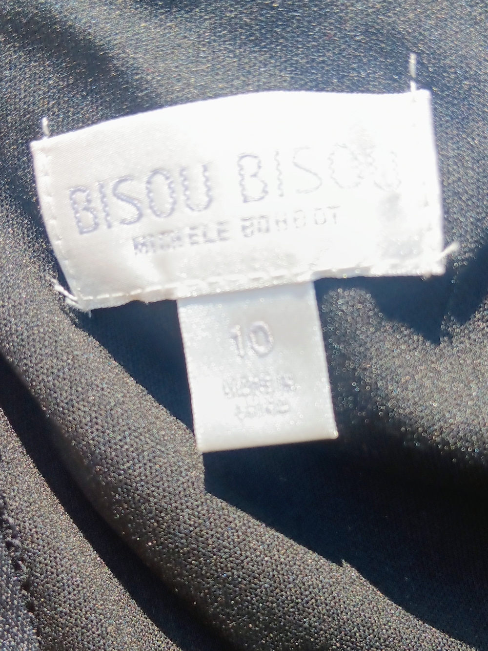 Bisou Bisou Black Lace Overlay Sheath Midi Dress Size 10 - Picture 6 of 6